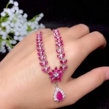 sale luxury graceful red natural ruby gemstone necklace  women birthday anniversary party gift present natural gem heart style 2024 - buy cheap