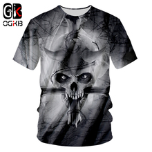 OGKB New Summer Tops O Neck Tshirt Men's Cool Print Cross Skull 3D T-shirt Casual Loos Shirt Male Short Sleeve Quicky Dry Tee 2024 - buy cheap