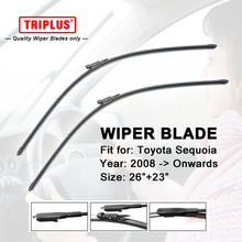 Wiper Blade Fits for Toyota Sequoia (2008-Onwards) 1set 26"+23",Flat Aero Beam Windscreen Wiper Frameless Soft Boneless Blades 2024 - buy cheap