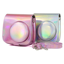 Чехол для Камеры Fujifilm Instax Mini 9 Mini 8 голографическая блестящая Лазерная мгновенная камера наплечный ремень сумка Защитная крышка чехол 2024 - купить недорого
