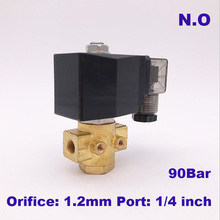 GOGO 90bar 2 way Brass water high pressure solenoid valve normally open 1/4" BSP 220V AC Orifice 1mm PG-01K NO with plug type 2024 - buy cheap