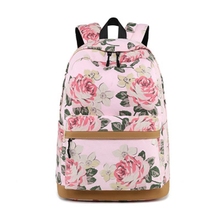 Waterproof fashion rose print school backpack with 15.6-inch laptop set cute girls shoes girl backpack USB student bag female 2024 - buy cheap