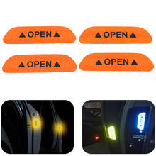 4pcs OPEN stickers long-distance reflective paper decorative stickers Car door safety anti-collision warning reflective stickers 2024 - buy cheap
