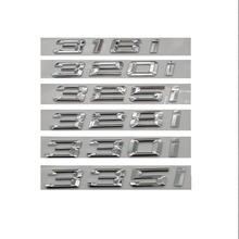 Letras cromadas plateadas del ABS, emblemas del emblema de la insignia del maletero del coche para BMW Serie 3 318i 316i 320i 330i 335i 325i 328i 340i 2024 - compra barato