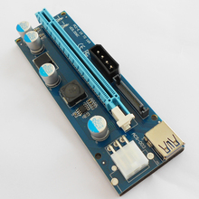3 em 1 4pin 6pin SATA PCI-E Riser Card USB 3.0 LED 60 centímetros PCI Express 1x a 16x PCIE riser Card para Antminer Bitcoin Mineiro Mineração 2024 - compre barato