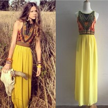 Sexy mujer verano Boho largo Maxi vestido de fiesta de Noche vestidos de playa vestido de verano gitano 2024 - compra barato