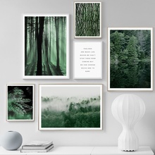 Green Tree Forest Plants Quote Landscape Wall Art Canvas Painting Nordic Posters And Prints Wall Pictures For Living Room Decor 2024 - buy cheap