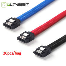 ULT-Best 20PCS 50CM SATA 3.0 III SATA3 7pin Data Cable with Premium Sleeved Nylon 6Gb/s SSD Cables HDD Hard Disk Drive Cord 2024 - buy cheap