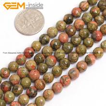 Natural Faceted Unakite Stone Beads For Jewelry Making 6-10mm 15inches DIY Jewellery FreeShipping Wholesale Gem-inside 2024 - buy cheap