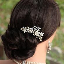 Jóias de cabelo jóias jóias da moda blij, acessórios de cabelo floral de noiva, pentes de cabelo para mulheres 2024 - compre barato
