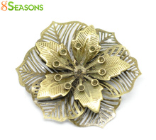 8SEASONS 10 Antique Bronze Filigree Flower Embellishments Findings 5.5x4.8cm(can hold SS10 rhinestone) (B18567) 2024 - buy cheap