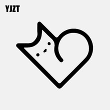 YJZT 12.5CM*10.8CM Heart Shaped Cat Decal Vinyl Car Sticker Christian Black/Silver C3-1377 2024 - buy cheap