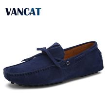 Vancat Men Casual Shoes 2019 New Big Size Fashion Men Shoes Genuine Leather Moccasins Slip On Men's Flats Loafers Driving Shoes 2024 - buy cheap