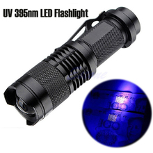 Powerful Mini Aluminum Zoom Portable UV 395 Flashlight Violet Light LED Flashlight Torch Light use AA or 14500 Battery 2024 - buy cheap