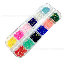 Cuentas de cristal de colores para manicura, accesorios de decoración de uñas, brillantes y planos, 12 unidades 2024 - compra barato