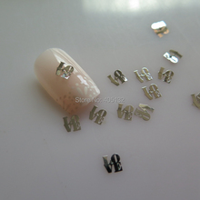 Approx. 1000pcs/bag Metal Silver Love Design Non-adhesive Metal Slices Nail Art Decoration MS-326-1 2024 - buy cheap