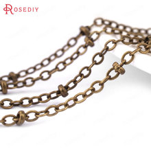 (20003)5 meters Chain width:2MM,bead:2.5MM Antique Bronze Copper Flat O Shape chain with bead Diy Jewelry Findings Accessories 2024 - buy cheap