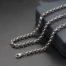 Цепочка Rolo Link 2,5 мм, 3 мм, 4 мм, цепочка из нержавеющей стали, простой серебристый цвет, ожерелье для изготовления ювелирных украшений, 50 см, 55 см 2024 - купить недорого