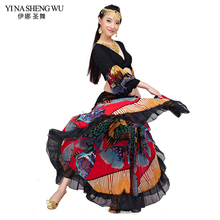 High Quality Cheap Gypsy Belly Dance Skirts For Women Printing Flowers Dance Practice Costumes  Gypsy Dance Performance Clothing 2024 - buy cheap