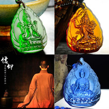 Pingente amuleto de cristal bodista 3p, buda grego-budista de bolso para viagem verde tara a medicina de buda bodisatva 2024 - compre barato
