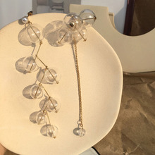 ins Asymmetric Glass Ball Dangle Earrings For Women Fairy Elegant Pearl Clear Bubble Super Long Korean Earrings 2019 Bijoux 2024 - buy cheap