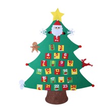 Calendar Christmas Gifts for 2019 Kids DIY Felt Christmas Tree with Ornaments New Year Decoration Door Wall Hanging Decoration 2024 - buy cheap