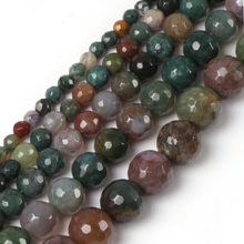 Gem-inside Natural Indian Agates Faceted Stone Beads For Jewelry Making 6-16mm 15inches DIY Jewellery 2024 - buy cheap
