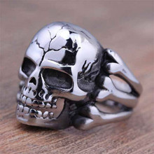 CUTEECO 2018 Man's Ring Gothic Men's Skull Flower Biker Zinc Alloy Ring Man Fashion Rings Jewelry Gift Free shipping 2024 - buy cheap