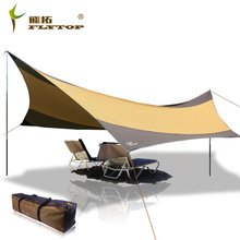 Flytop 550cm*560cm Iron Poles UV Sun Shade Shelter Beach Tent  Camping Travel Awning Tarp with Silver Coated Oxford Fabric 2024 - buy cheap