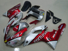 Kit de carenagem de motocicleta para yamaha, yzfr1 00 01 yzf r1 2000 2001 yzf1000 yzfr1, conjunto de carenagens em plástico abs vermelho e prata com presentes yh07 2024 - compre barato