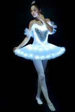 Girls Ballet Tutu Dress Lighting Dancing Suit Luminous Dances Fluorescent Adult Swan Lake Dancing Performance Costumes D-0320 2024 - buy cheap