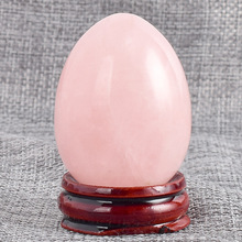 Adorno familiar de punto de huevo de cristal Rosa natural hecho a mano, 40mm, envío gratis 2024 - compra barato