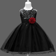 2018 Children Tutu Dress Girls Sash Flowers Decor Candy Solid Color Glitter Sequin Princess Sleeveless O-neck Bowknot Mesh Dress 2024 - buy cheap