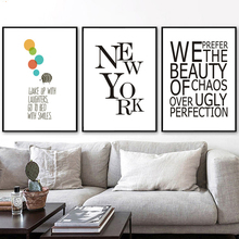 New York Quotes Art Print Poster Abstract Canvas Painting Minimalist Wall Pictures For Living Room Bedroom Decoration No Framed 2024 - buy cheap