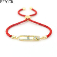 BPPCCR Flexible Slidable Mosaic Crystal Balls Messi Bracelet For Couples Men Women Red Thread Rope Lucky Bracelets Gift 2024 - buy cheap