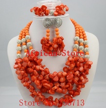 Free Shipping African Coral Beads Jewelry Set Fashion Bridal Jewelry Set R702 2024 - buy cheap