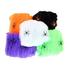 Colorido elástico aranha teia de aranha com aranha para barra casa assombrada decoração decoração festa de halloween decoração diy prop para barra 2024 - compre barato