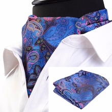 GUSLESON-Conjunto de pañuelos de seda con estampado de Cachemira para hombre, corbata de lunares para boda, esmoquin con corbatín 2024 - compra barato