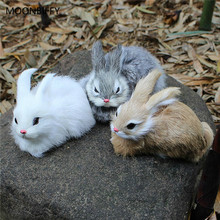 15CM Mini Realistic Cute White Plush Rabbits Fur Lifelike Animal Easter Bunny Simulation Rabbit Toy Rabbit Model Birthday Gift 2024 - buy cheap