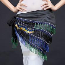 Belly Dance Hip Skirt Scarf Wrap Waist Belt Bling Golden Coins Sequins Tassels Hot Selling 2024 - buy cheap