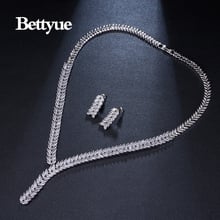 Bettyue-conjunto de joyas de lujo para mujer, conjunto de joyería elegante con diseño de hoja de oro blanco y circonita blanca AAA, regalo de boda 2024 - compra barato