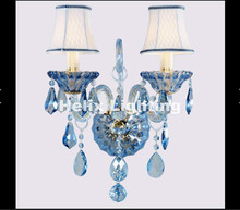 Lámpara de pared de cristal K9 de Color azul europeo, candelabro moderno de lujo para dormitorio, mesita de noche, E14, K9, 100% CA garantizada 2024 - compra barato