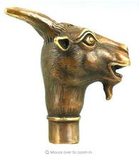 bronze Pure Copper Old Qing Ming Brass Old Asian Chinese Old Bronze Hand Carved Collect Sheep Statue Walking Stick Head 2024 - buy cheap