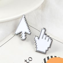 Cursors Enamel Pin Mouse Arrow Hand badge brooch Lapel pin Denim Shirt Collar White Simple Computer Jewelry Gift for Programmer 2024 - buy cheap