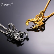 Colgante y collar con forma de escorpión de Starlord para hombre, joyería de acero inoxidable/Cadena de Color dorado, Animal, GP1833 2024 - compra barato