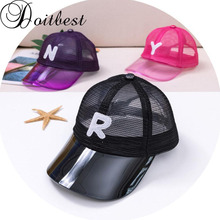 Doitbest 2 to 5 Years old Child Baseball Cap Hip Hop kids Sun Hat PVC brim mesh ABNRYW Letters Boys Girls Caps snapback hats 2024 - compre barato