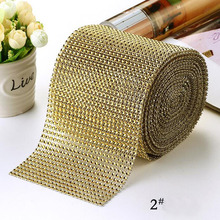 REDJCK 10 Yards\lot 12 cm Width Rhinestone Mesh DIY Material Plastic Crystal Diamond Mesh Wrap For Home Table Party Decoration 2024 - buy cheap
