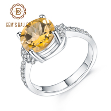 Женское балетное кольцо gemb's, круглое кольцо из серебра 925 пробы с натуральным цитрином, 2,66ct 2024 - купить недорого