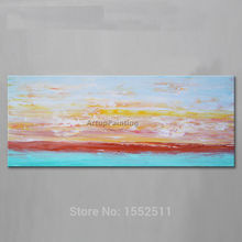Dusk in Seaside Acrylic Paint Home Decoration Oil Painting on canvas hight Quality Hand-painted Wall Art 24X48 inch ,36X72 inch 2024 - buy cheap