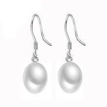 Genuine 925 sterling silver freshwater pearls hook earring higt luser 7.5mm-8mm pearls valuable fine jewelry 2024 - buy cheap